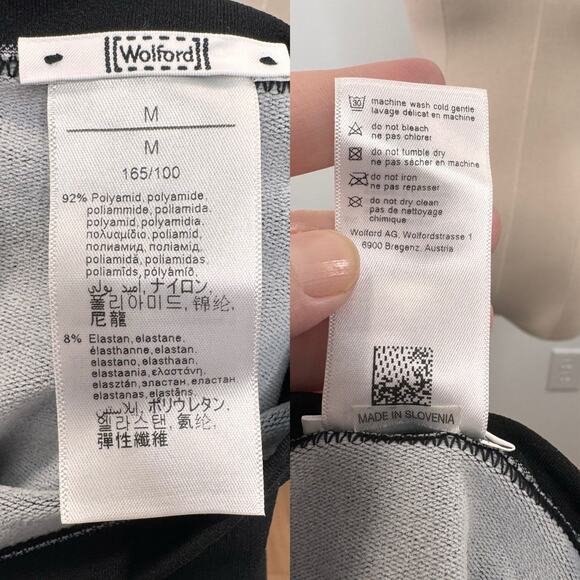 Wolford Theresa String Bodysuit Black White Corset Baddie Luxury Goth Size M - Picture 12 of 16